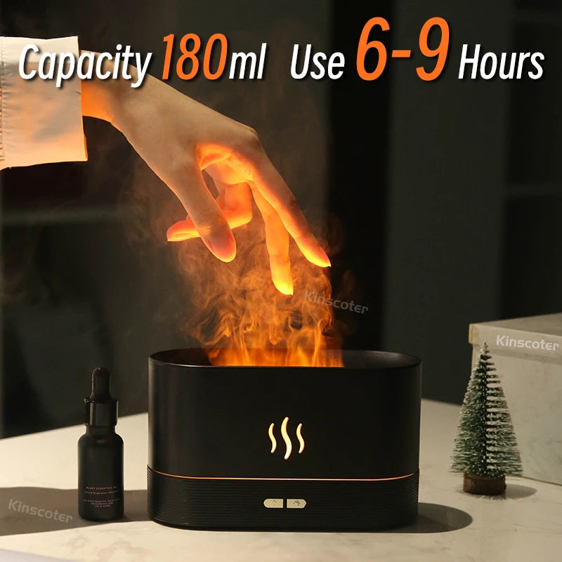 Kinscoter Diffusore Aroma Umidificatore Ultrasuoni Led Freddo Mist Maker Olio Essenziale 180ml Per Ambienti 11 20 m2