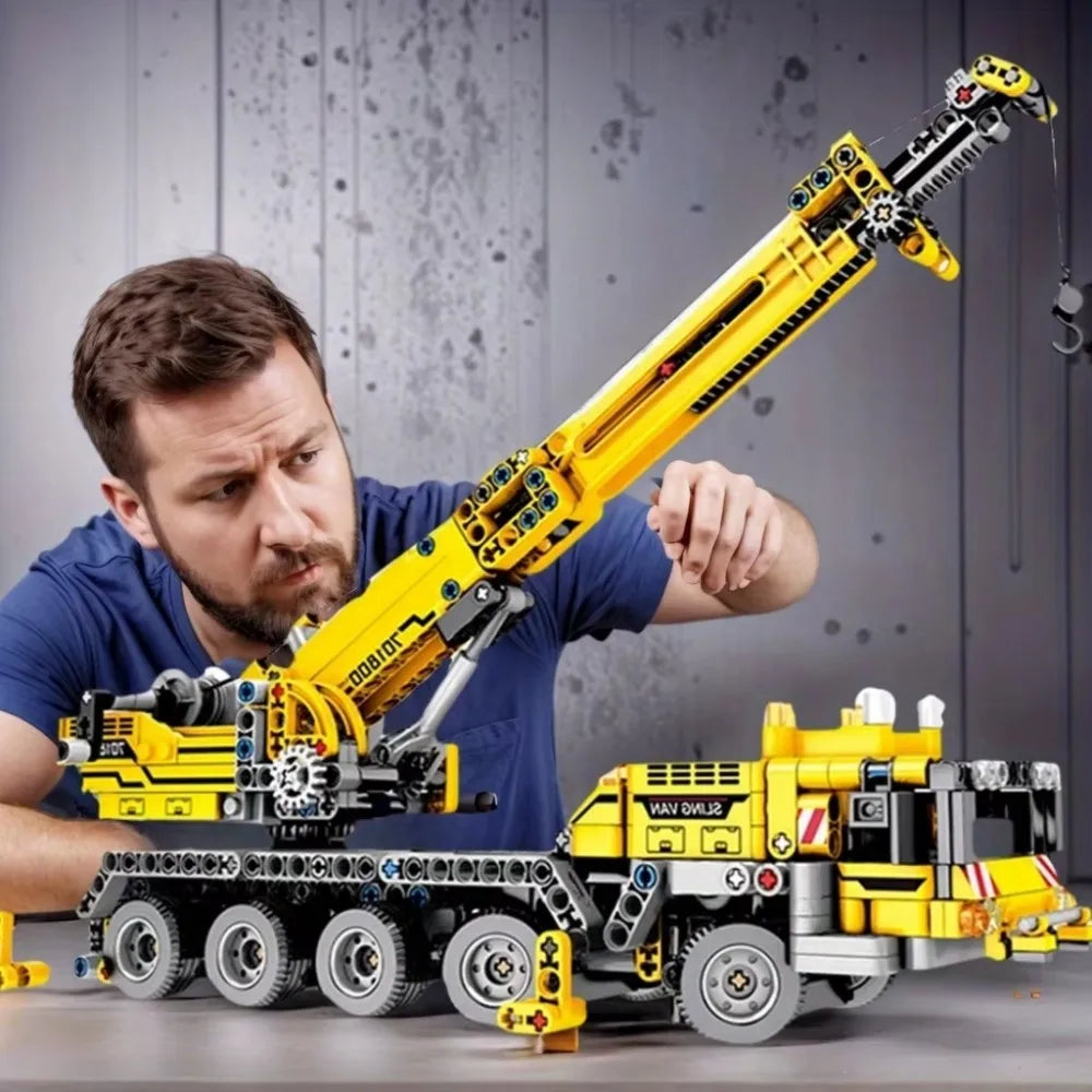 Set Costruzioni Multi Veicoli Caricabatteria Gru Camion Fai Da Te Blocchi Ingegneria Giocattolo Per Bambini