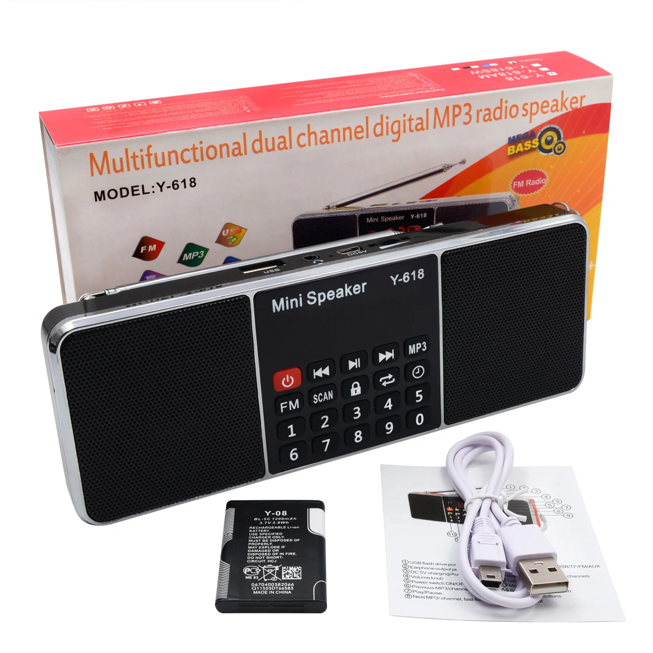 Lefon Ricevitore Radio FM Digitale Portatile Con Altoparlante Lettore MP3 USB Scheda TF Display LED Spegnimento Dell Ora