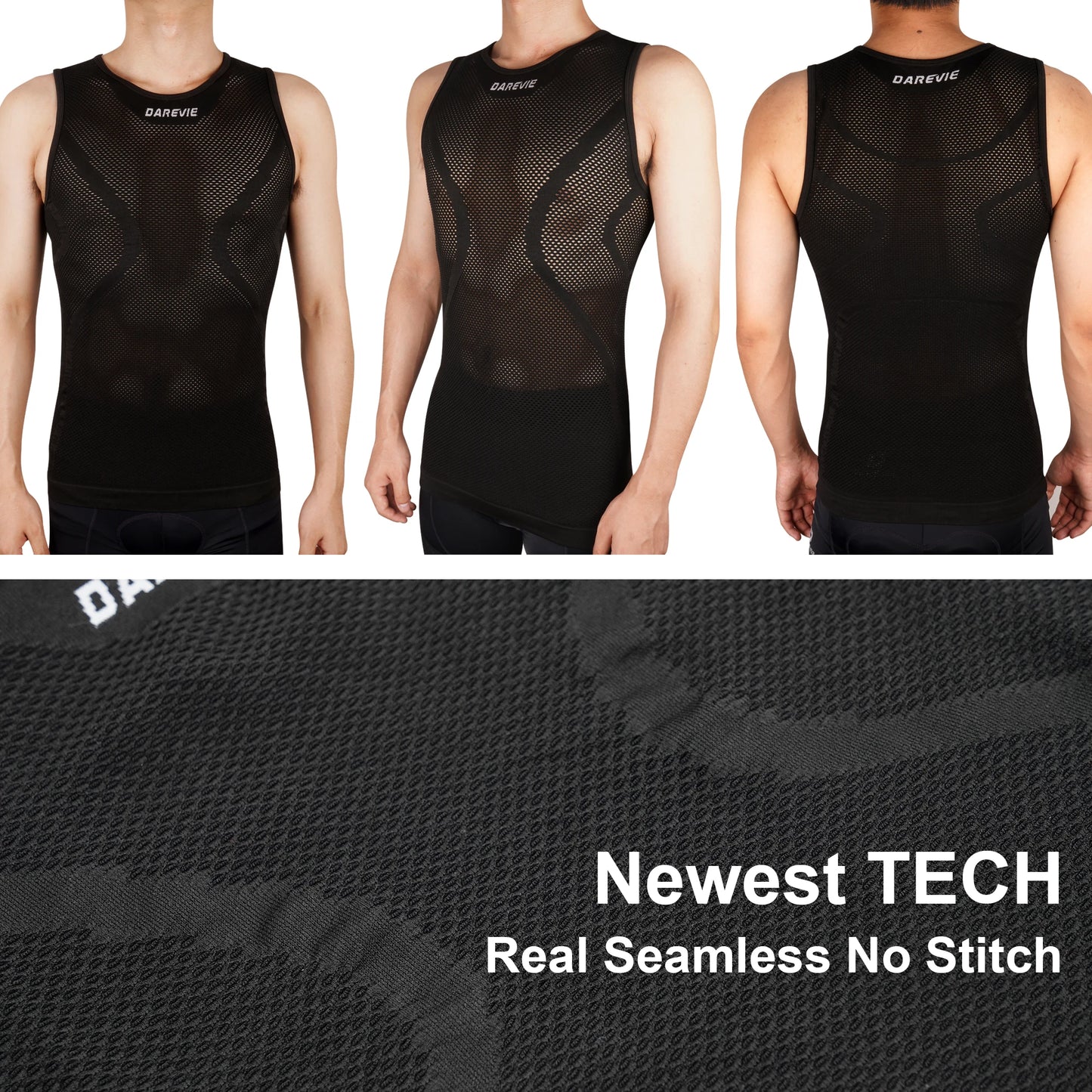 Canotta Base Layer Ciclista Traspirante Compressione Leggera Senza Soluzione Di Continuità Unisex Allenamento Ciclismo