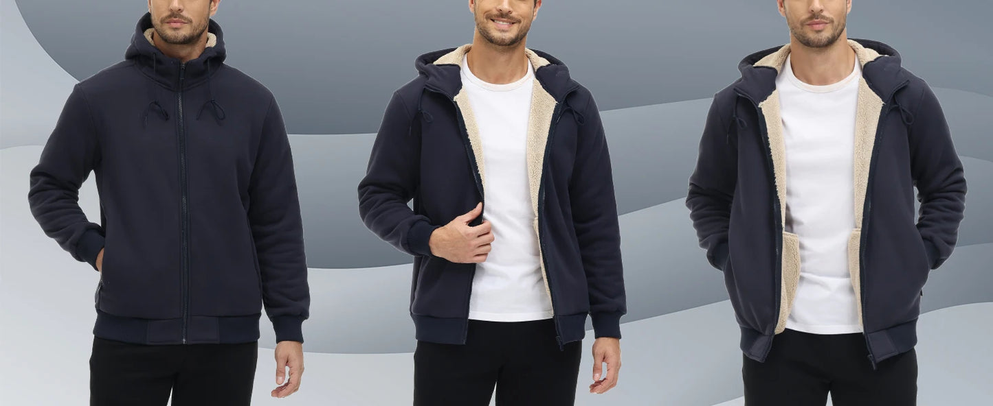 Tacvasen Felpa Con Cappuccio In Pile Sherpa Da Uomo Invernale Antivento Con Zip Capispalla Casual Sportivo