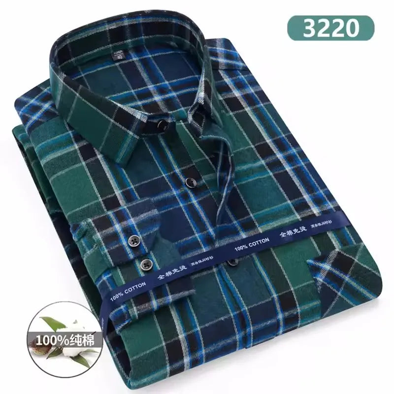 Camicie Da Uomo In Flanella Scozzese A Quadri Manica Lunga In Cotone Taglie Dalla S Alla XL Vestibilita Standard E Casual