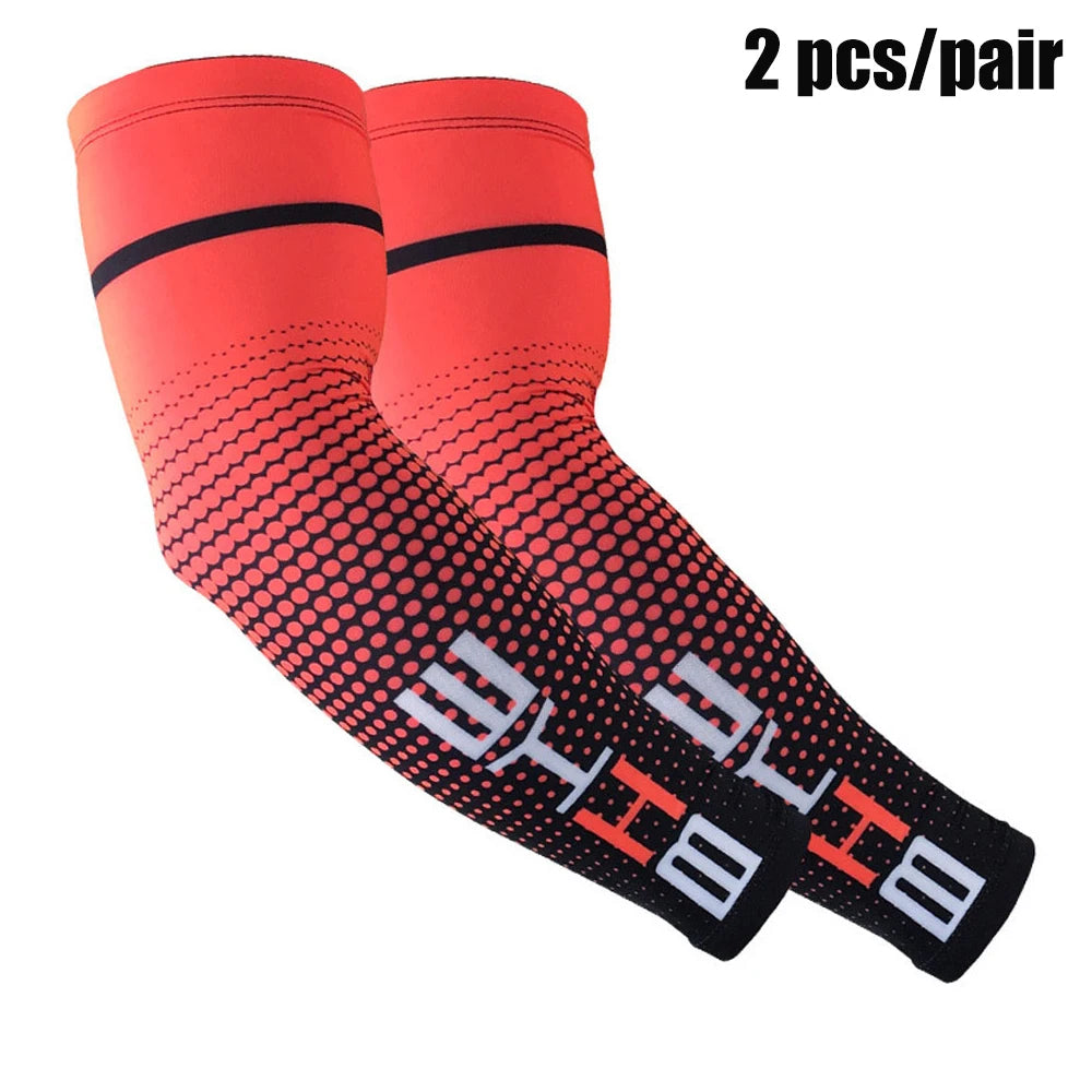 Maniche Braccia Ciclismo Unisex Rinfrescanti Protezione UV Solare Elastiche Per Corsa