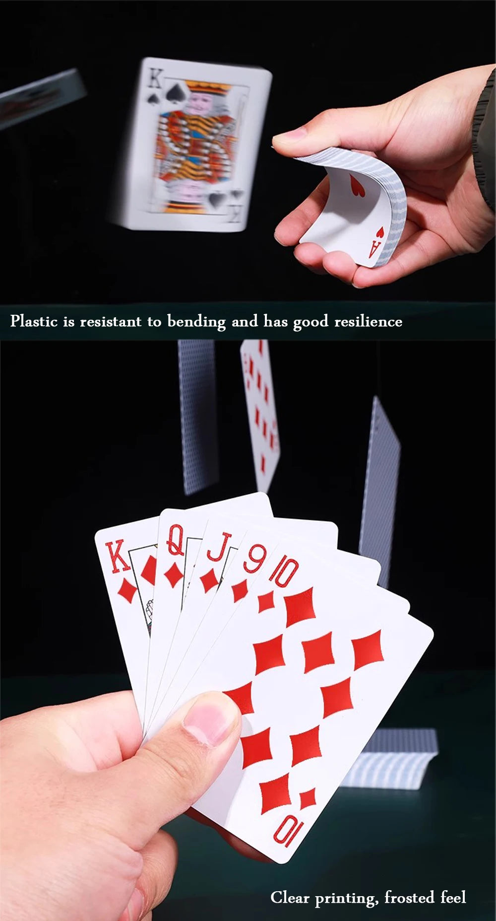 Nuove Carte Da Gioco In Plastica Stretta Impermeabili Da Tavolo Con Caratteri Grandi PVC Satinato Spessore Alto