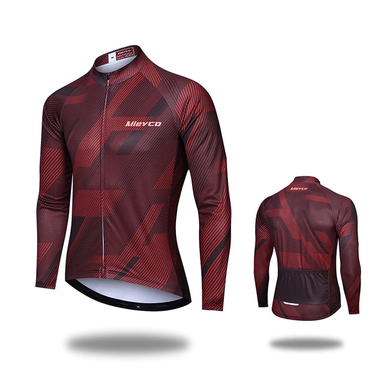 MIEYCOM Abbigliamento Ciclismo Uomo Maniche Lunghe Giacca Traspirante Protezione Solare MTB Corsa Primavera Autunno