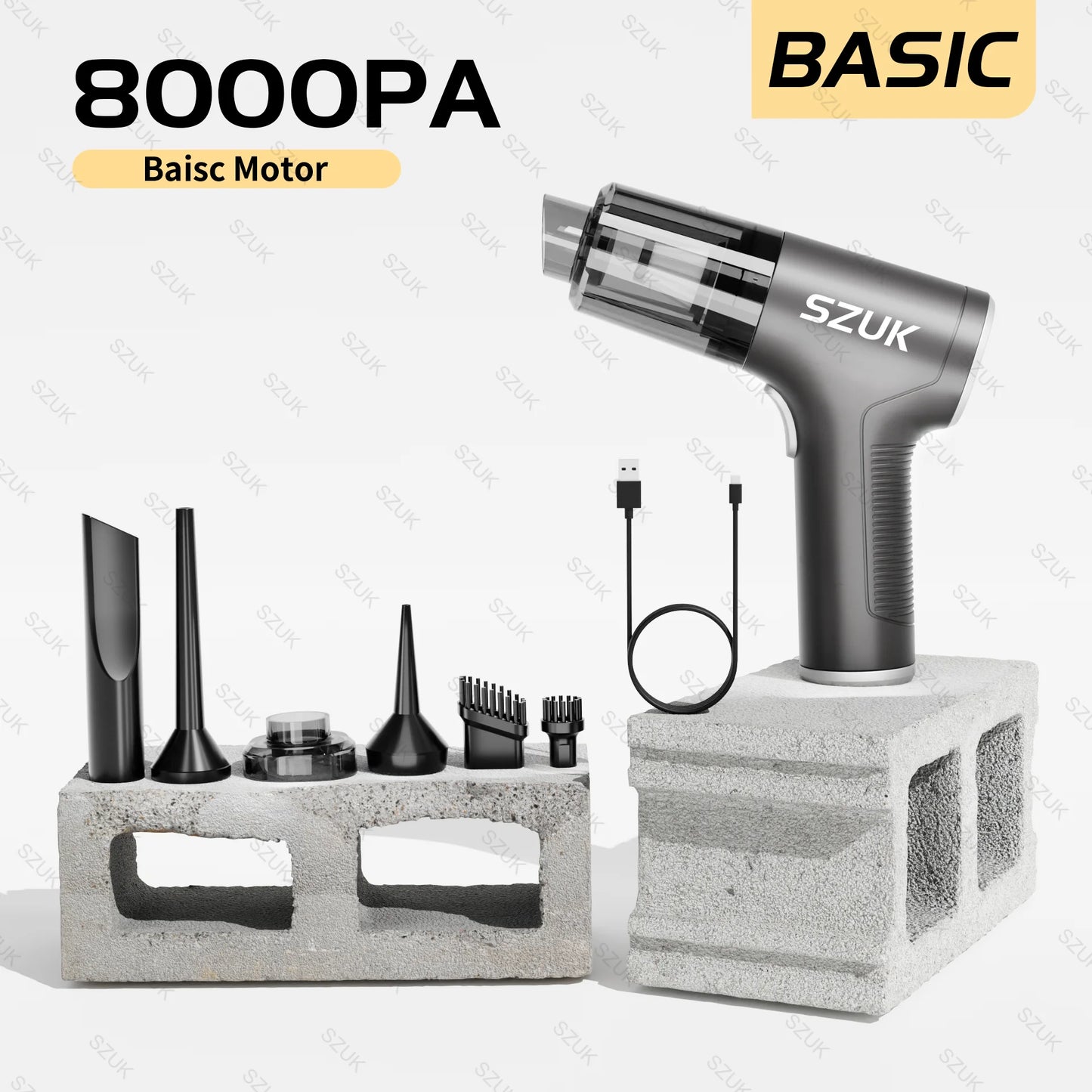Szuk 98000PA Mini Aspirapolvere Per Auto Potente Pulizia Forte Aspirazione Palmare Wireless Portatile