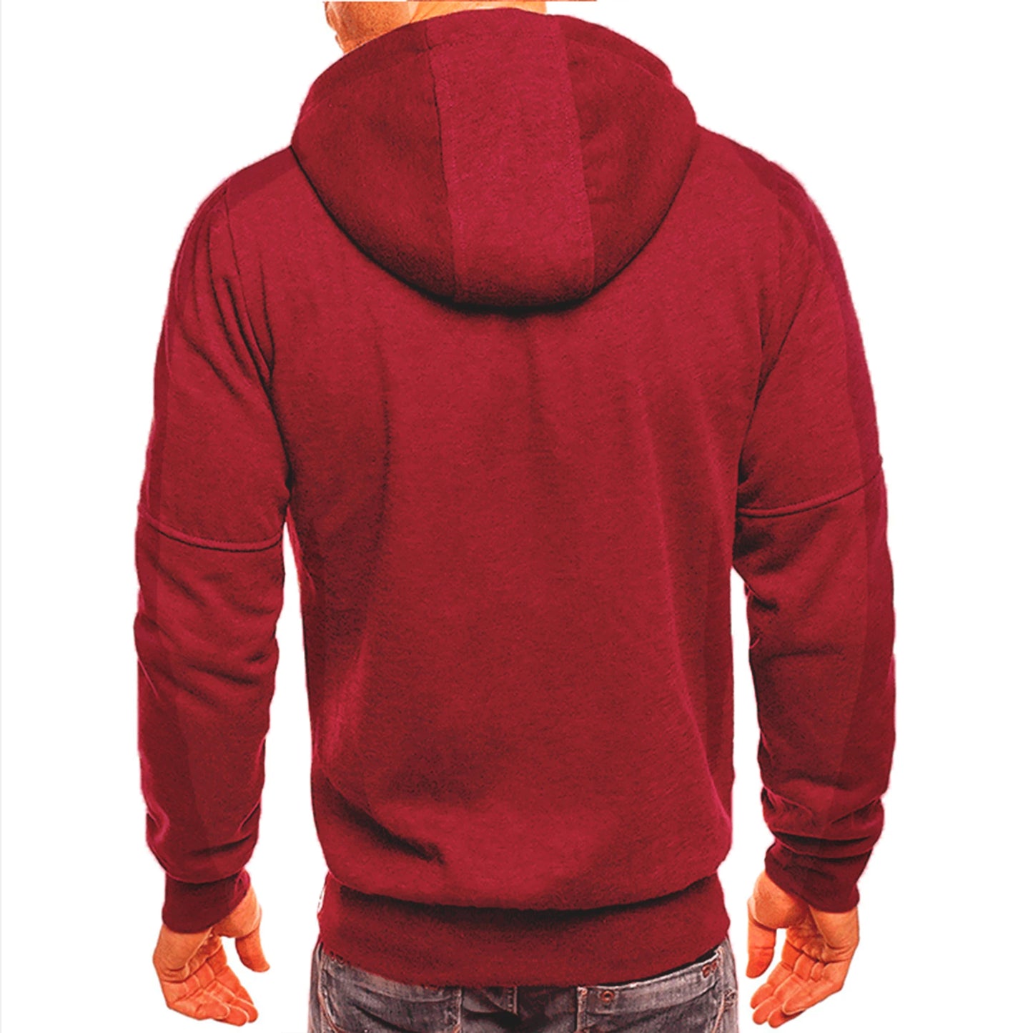 Giacca Con Cappuccio Da Uomo Tinta Unita Felpa A Maniche Lunghe Cerniera Sportiva Palestra Primavera Autunno