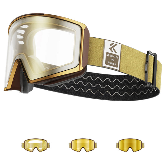 Kapvoe Occhiali Da Sci Fotocromatici E Maschera Da Snowboard Antiappannamento UV400 Per Uomo E Donna Occhiali Inverno