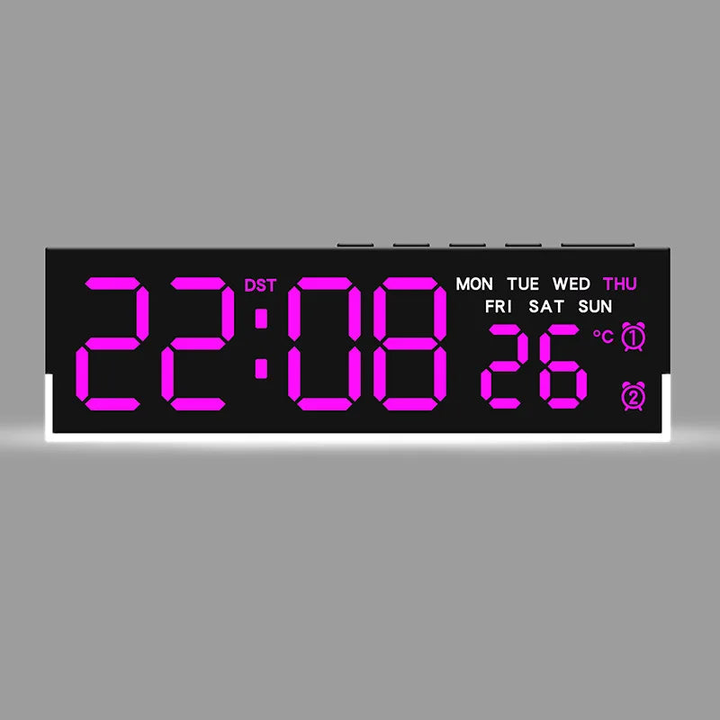 Sveglia Digitale USB Con Luce D'Ambiente Bianca Orologio Da Tavolo LED 12/24 Ore, 3 Livelli Di Luminosità, DST