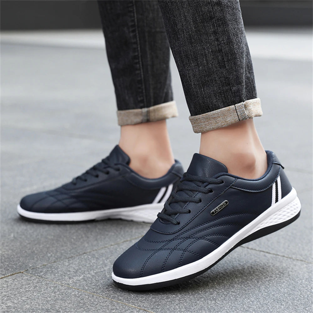 Scarpe Da Uomo Casual In Pelle Stringate Da Passeggio Per Esterni Bianco Nero Taglia 10