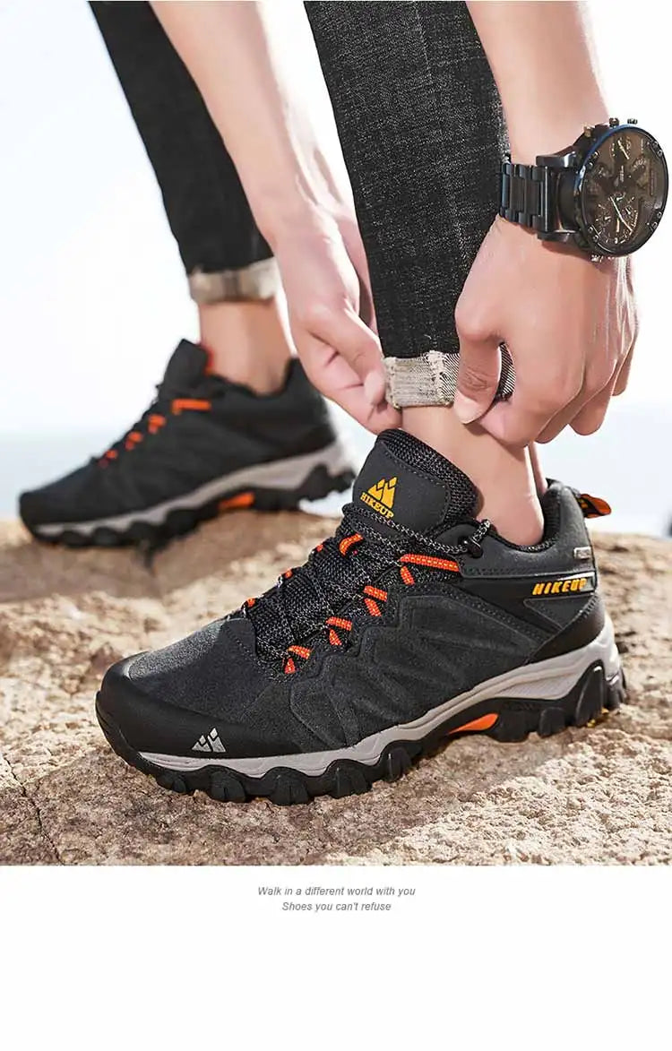 Scarpe Da Trekking In Pelle Di Alta Qualità Per Uomo Con Lacci Durevoli Per Attività All'Aperto