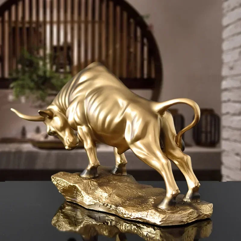 Statua di Toro Portafortuna di Lusso, Scultura Moderna per il Segno Zodiacale Toro, Decorazione da Scrivania per Uomini, Esposizione per Casa e Ufficio, Regalo Artistico