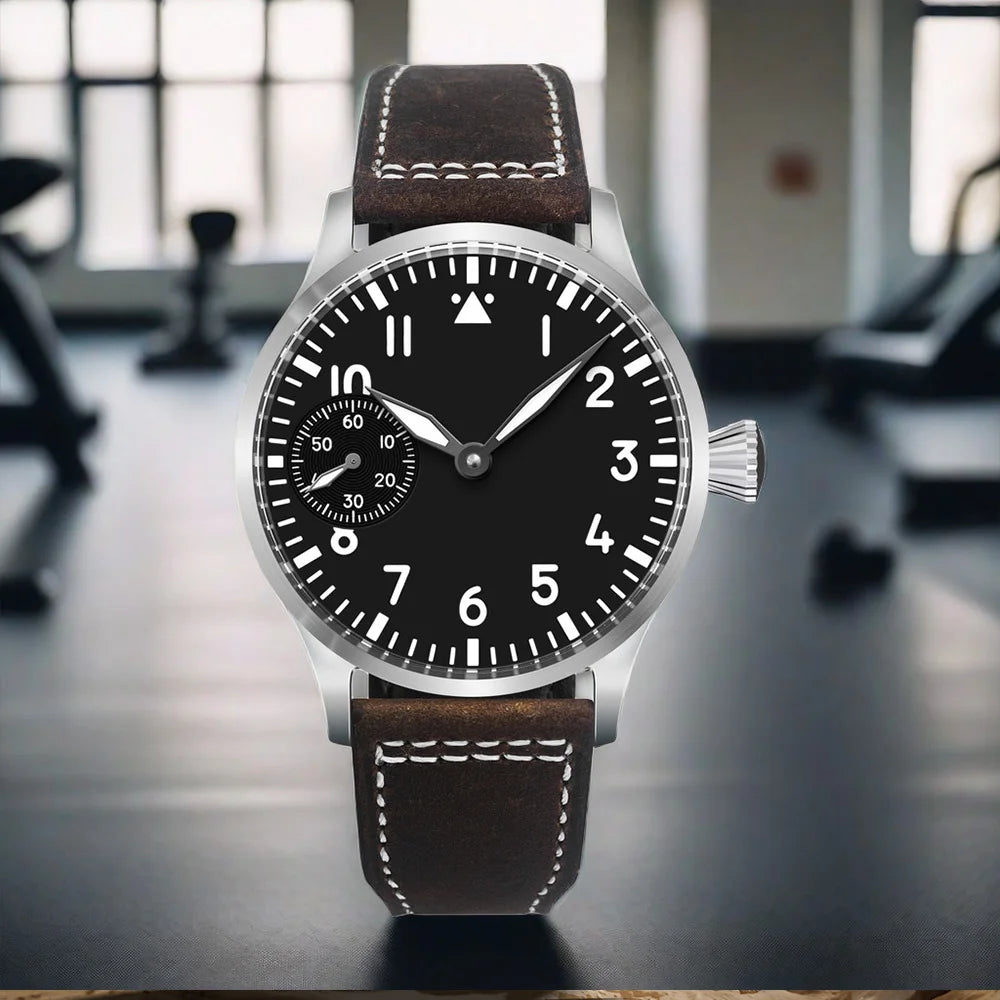 Corgeut Orologio Lusso Vetro Zaffiro 42 Quadrante Movimento Manuale ETA6497 Cassa Acciaio 316L Resistente All Acqua 30M