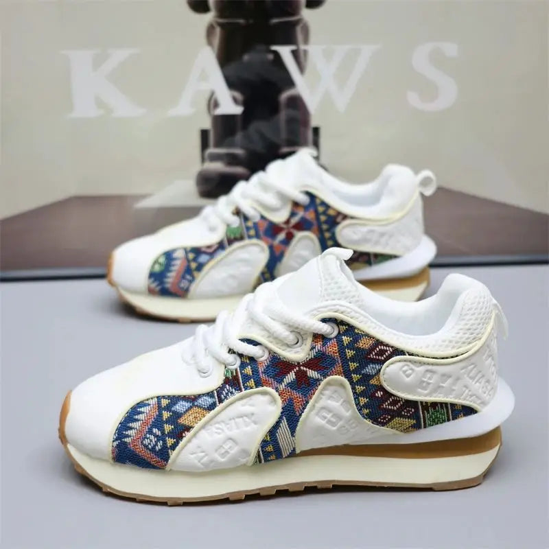 Scarpe Da Ginnastica Casual Uomo Donna Con Piattaforma Maggiorata Traspirante In Pelle Retro