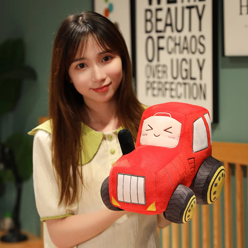 Simulazione Trattore Escavatore Giocattoli Di Peluche Per Auto Kawaii Morbido Cuscino Veicoli Regalo Natale Bambini