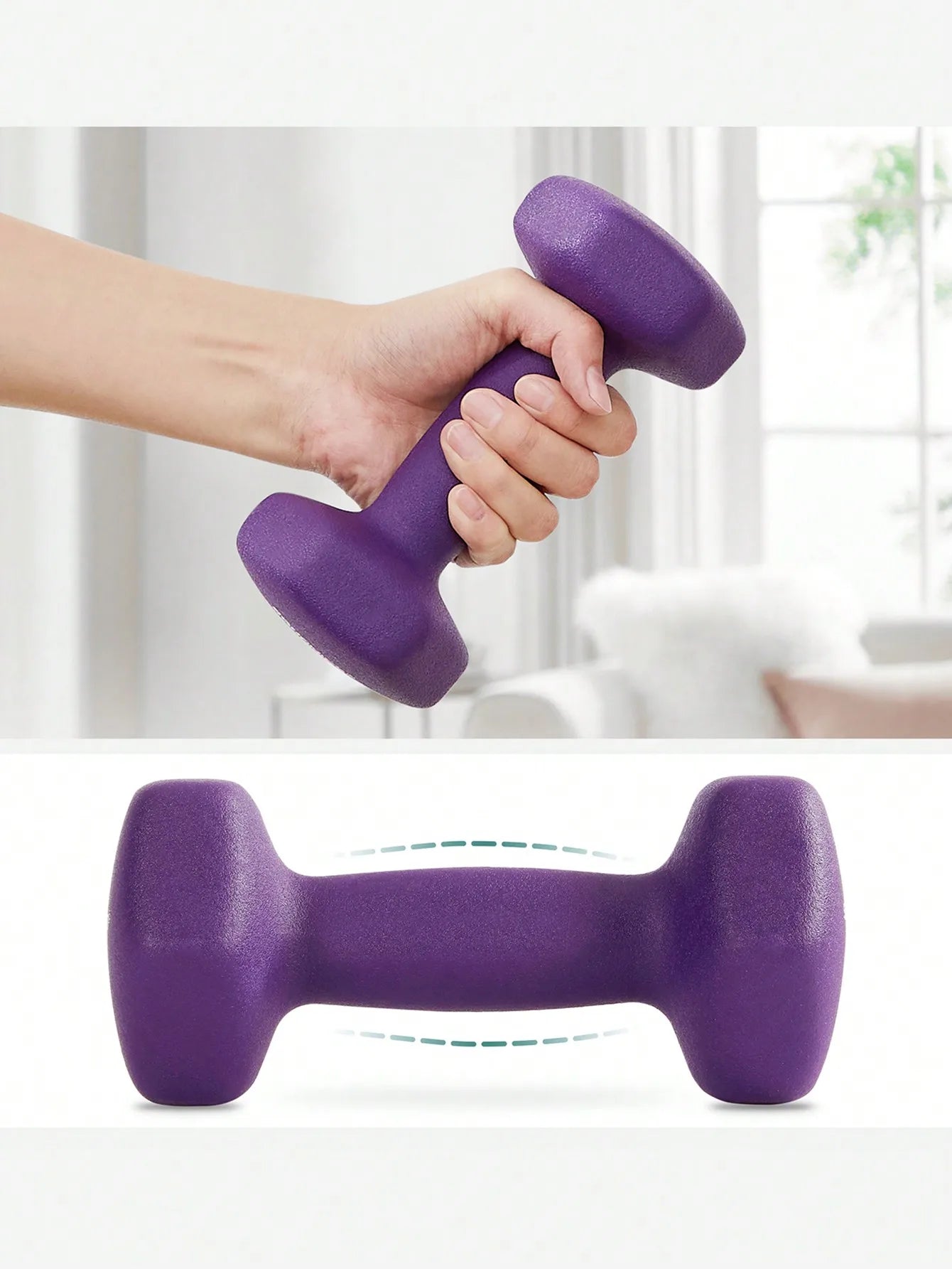 Coppia Di Manubri Da 2 Kg Con Rivestimento In Neoprene Esagonali Viola Per Allenamento A Casa