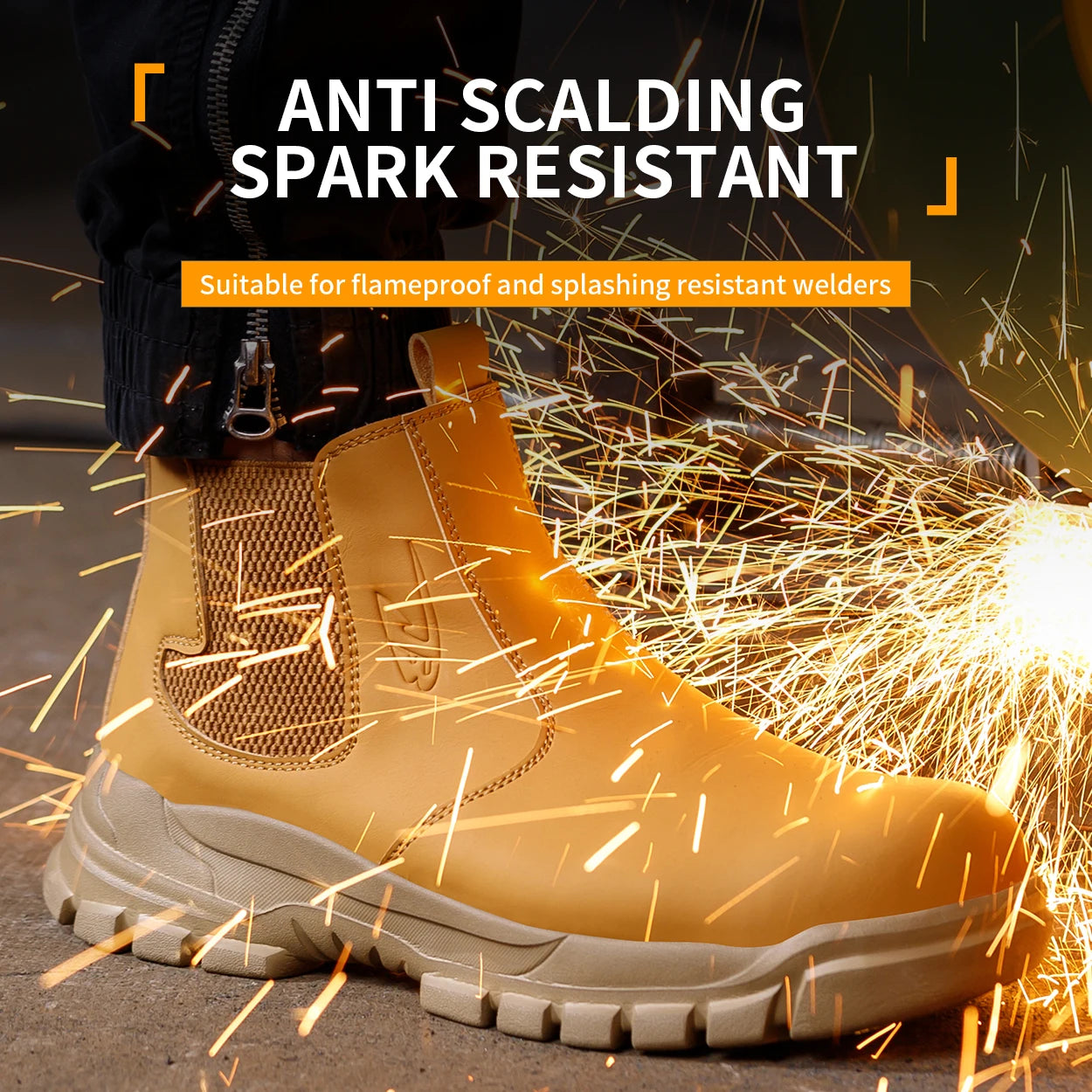 Scarpe Da Lavoro Antinfortunistiche Resistenti All Acqua Uomo Stivali In Pelle Con Testa In Acciaio Marrone