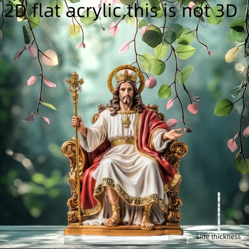 Decorazione Da Tavolo 2D Con Statua Gesù In Acrilico Sacro Retrò Per Regali Di Scena E Foto Cristiano Per Casa Ufficio