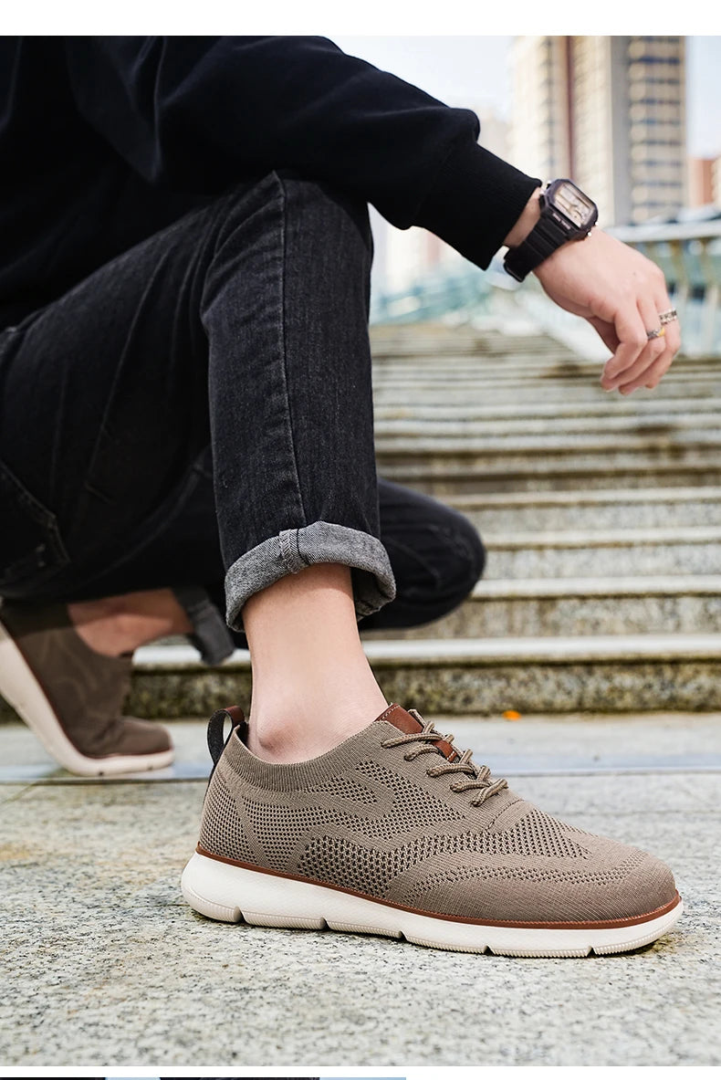 Scarpe Casual Da Uomo Traspiranti Con Cuscino Oxfords Comode Per Abito Formale In Maglia Plus Size