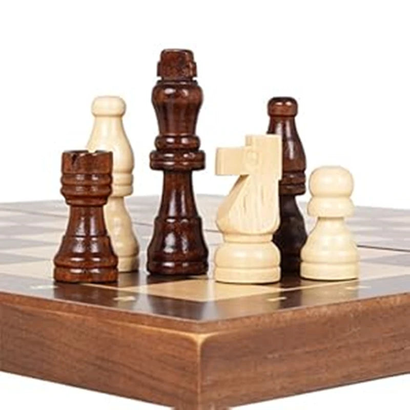 Scacchi Da Viaggio Scacchiera Magnetica In Legno Da 30 Cm 12 Pollici Con Due Giochi Per Famiglie Queen