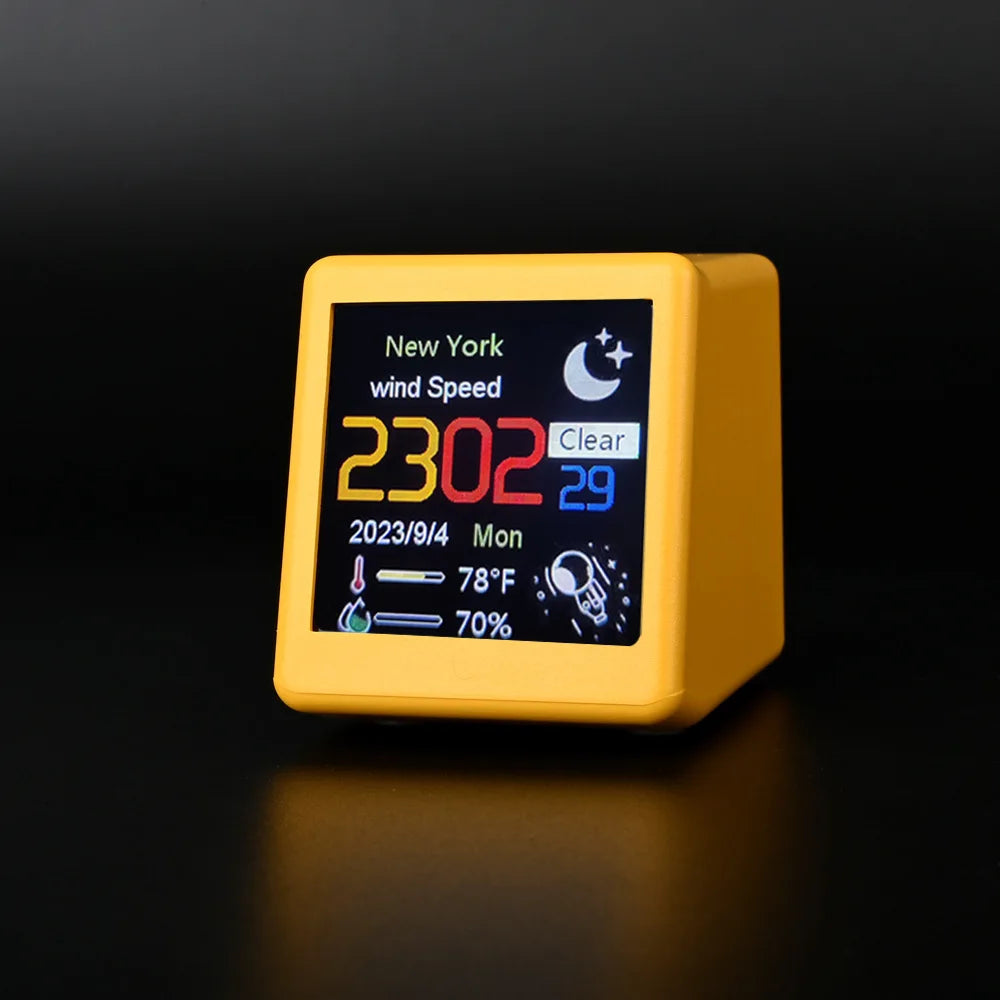 Stazione Meteorologica Portatile Con WiFi Display Meteo Temperatura Umidità Orario Sveglia Decorazione Desktop
