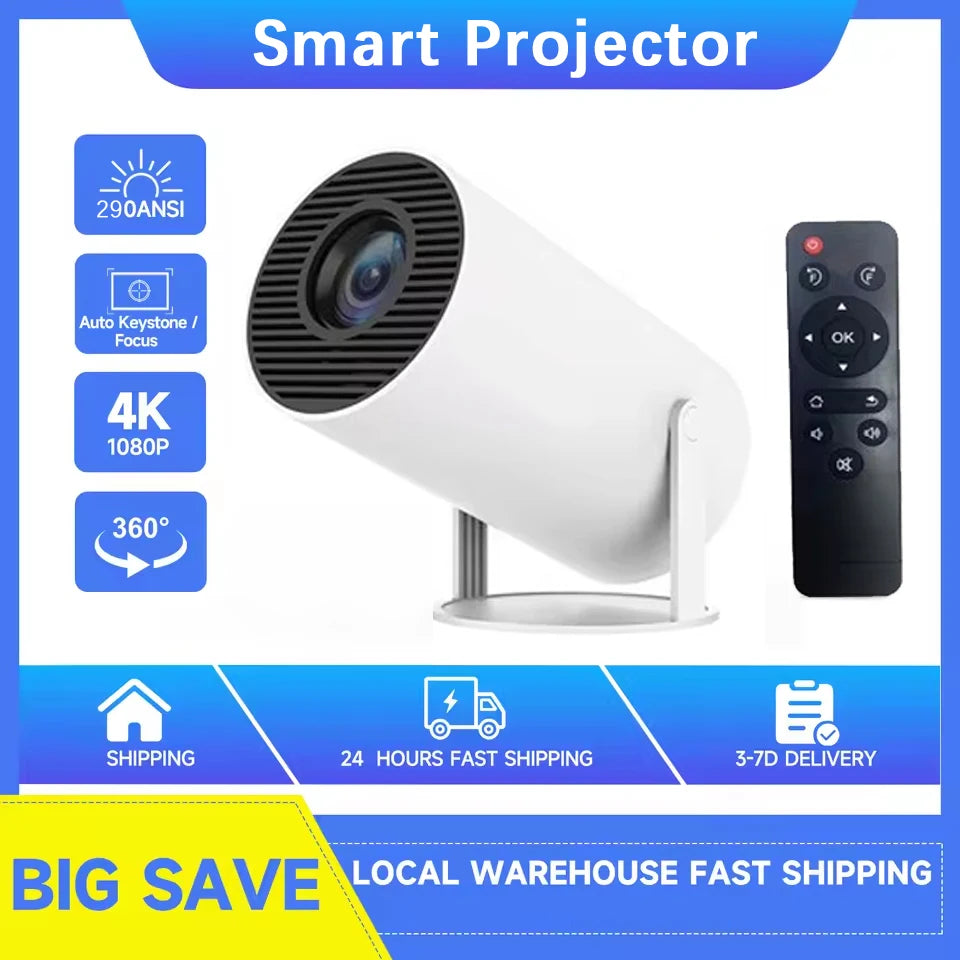 Nuovo Proiettore HY300 2026 4K Android 11 WiFi 6 290 ANSI Allwinner H713 BT5.0 Portatile per Esterni Cinema