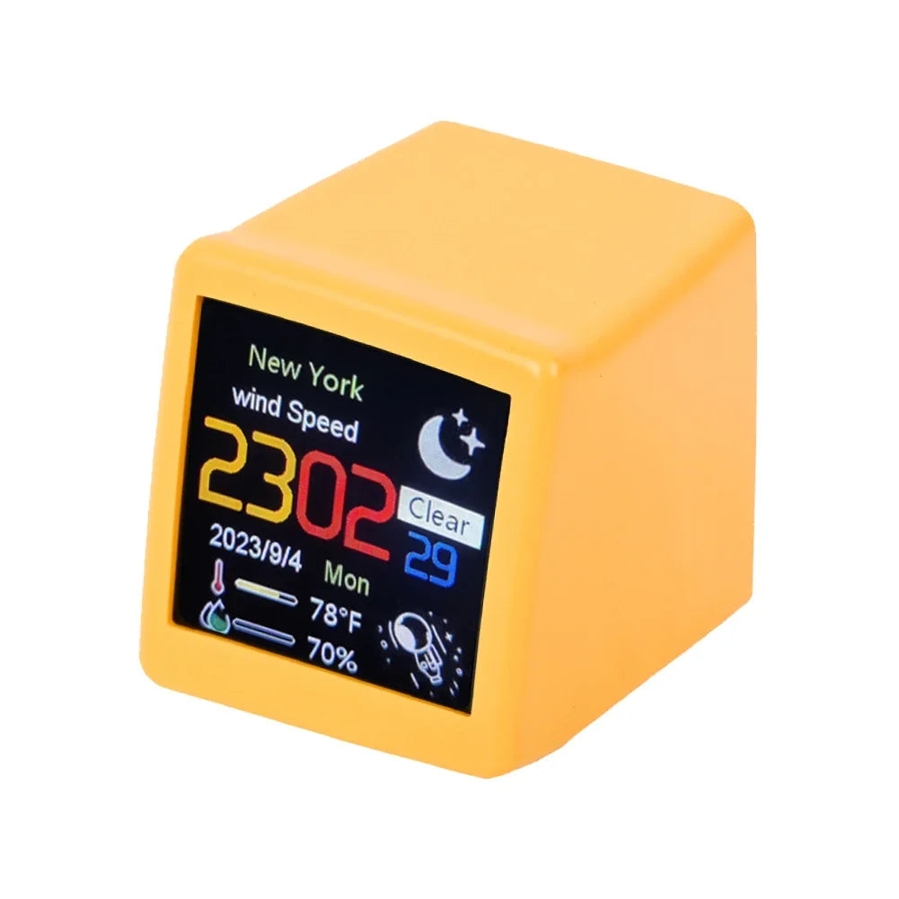 Stazione Meteorologica Portatile Con WiFi Display Meteo Temperatura Umidità Orario Sveglia Decorazione Desktop