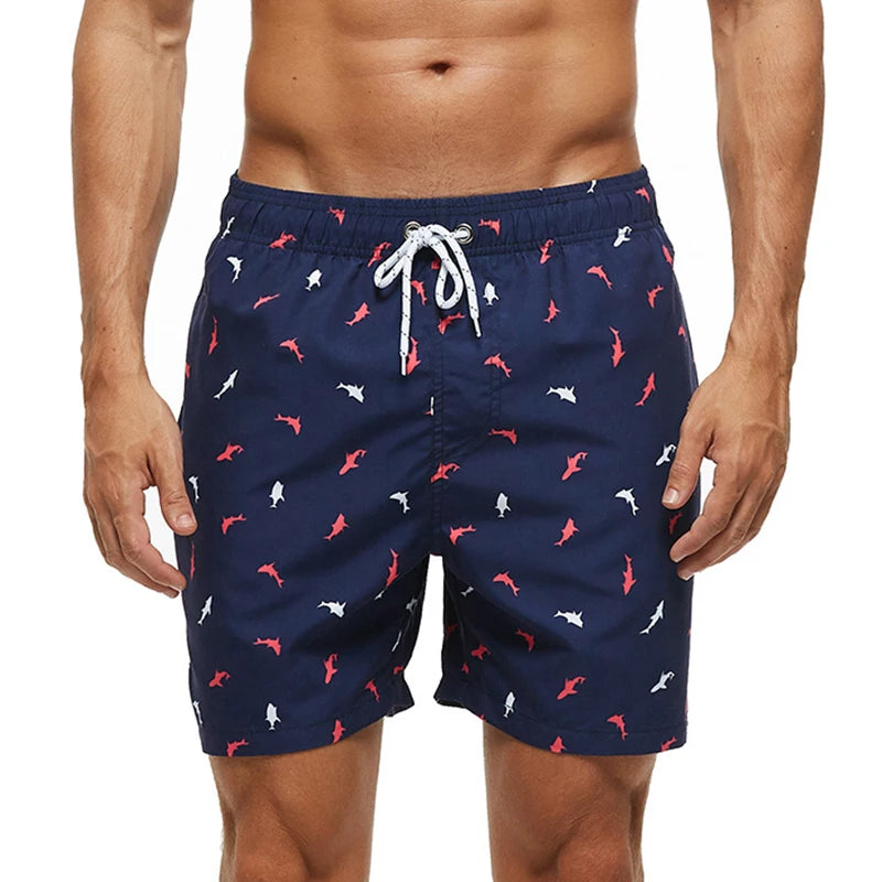 Datifer Pantaloncini Da Nuoto Uomo In Poliestere Con Fodera In Rete Stampa Vita Regolabile Tasche Per Palestra Piscina