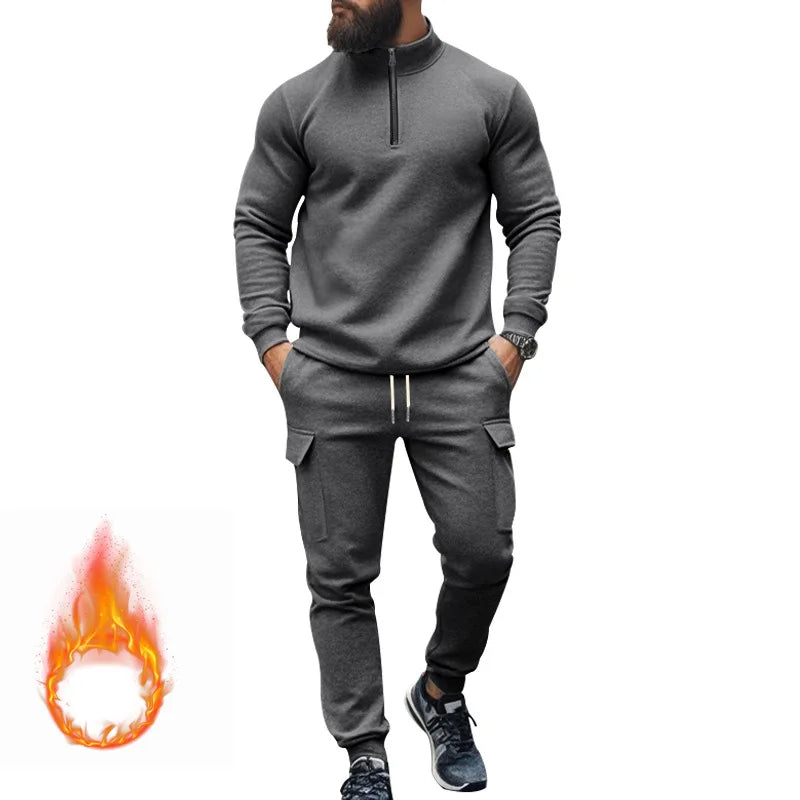 Pantaloni Sportivi Con Cerniera Calda In Velluto Da Uomo Casual Autunno Inverno 2024