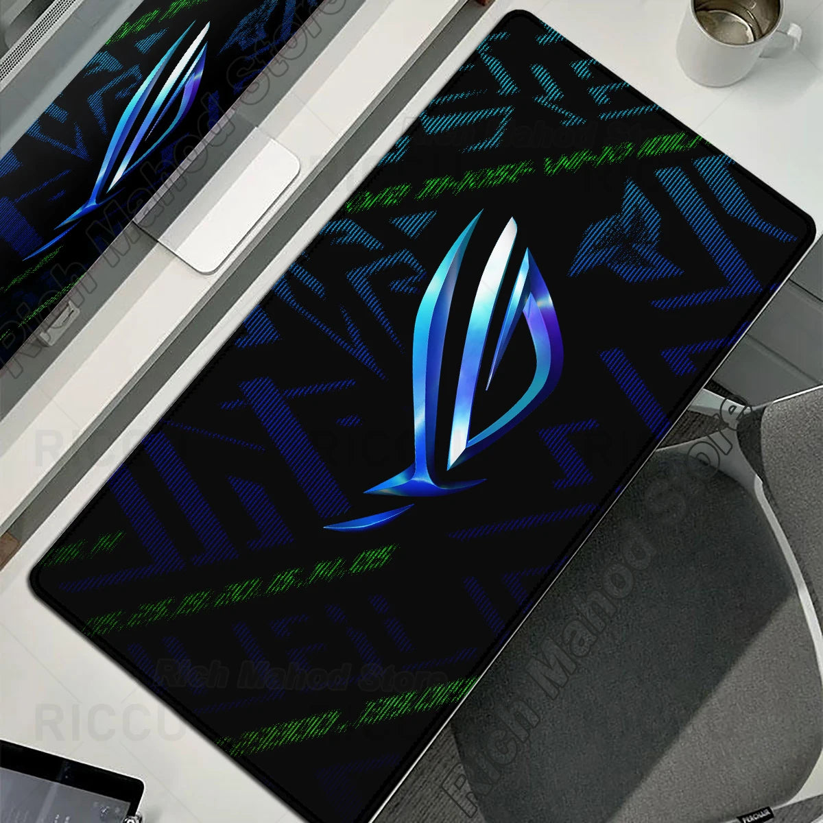 Tappetino per Mouse XXL ASUS ROG Republic Of Gamers Antiscivolo in Gomma per Scrivania da Gioco e Tastiera