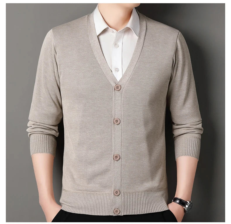 Cardigan In Pile Da Uomo Morbido E Caldo Lavorazione A Maglia Robusta Per Autunno Inverno Comfort Totale