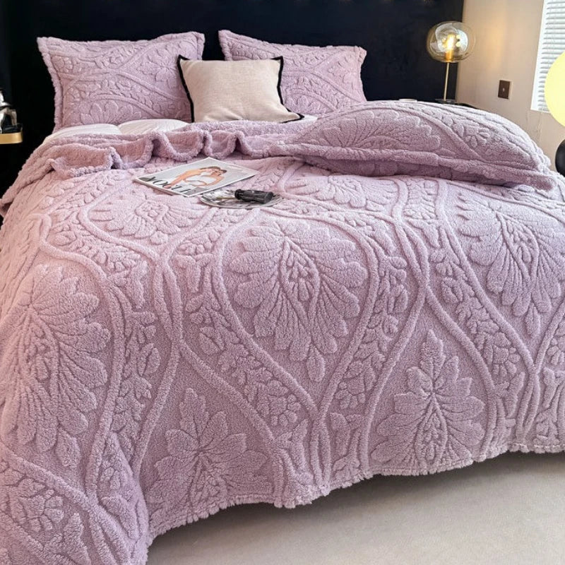Coperta Stampata Floreale 3D In Stile Europeo Pile Di Corallo Spesso Per Inverno Calda Trapunta Facile Da Mantenere