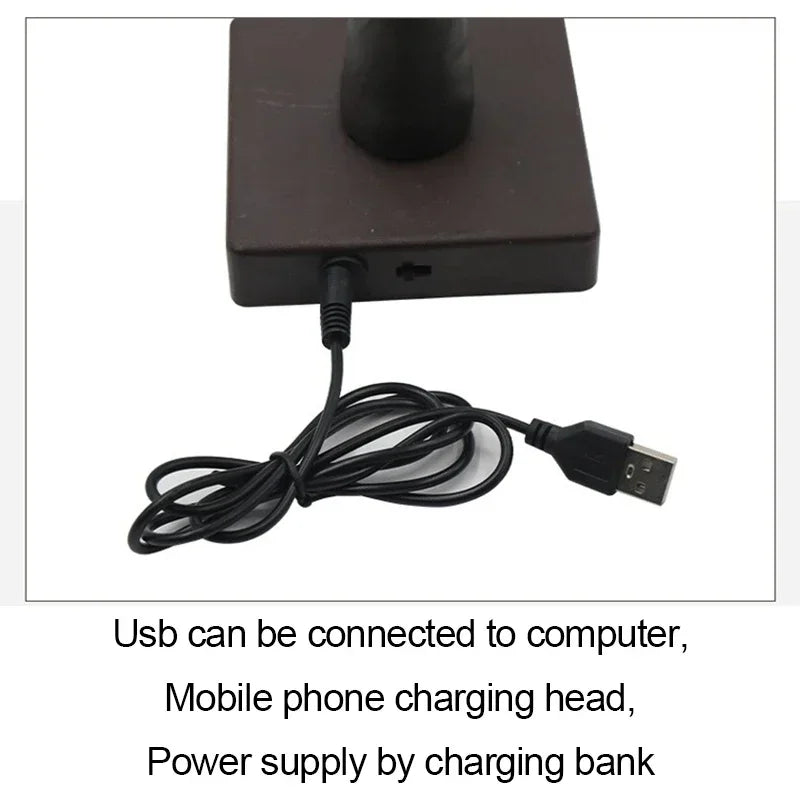 Lampada Da Tavolo LED Palma USB Pianta Artificiale 55 Cm Decorativa Luci Da Scrivania Per Casa E Letto