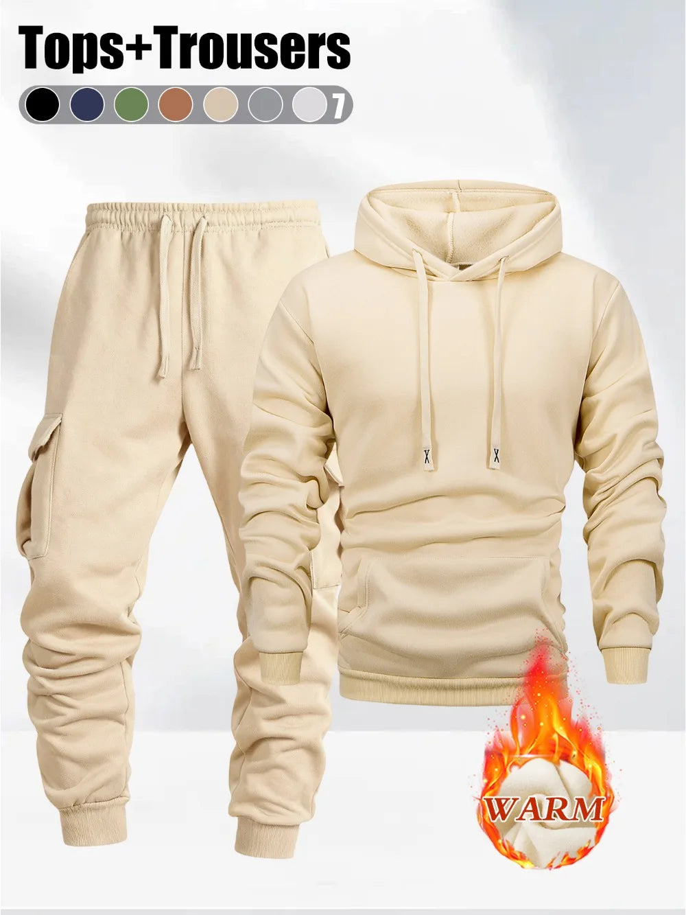 Set Autunno Inverno Da Uomo 2 Pezzi Felpa Con Cappuccio E Pantaloni Sportivi Abbigliamento Fitness Casual