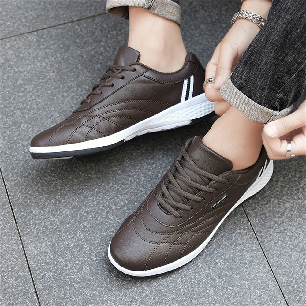 Scarpe Da Uomo Casual In Pelle Stringate Da Passeggio Per Esterni Bianco Nero Taglia 10