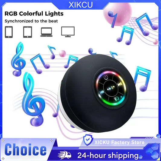 Altoparlante Bluetooth Senza Fili Ventosa Impermeabile Per Doccia Con Luce LED Ricarica USB Per Bagni E Viaggi