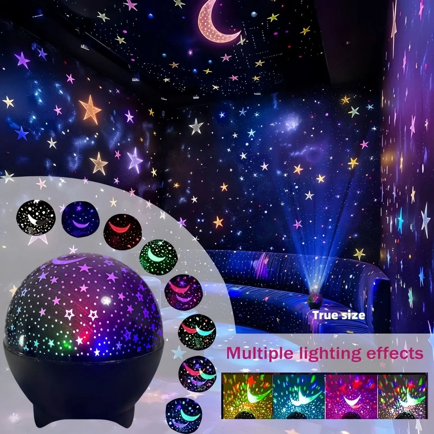 Luci Notturne RGB Proiettore Led Luce Stellata Luna Galassia Lampada Da Proiezione Usb 5V Per Bambini Regalo Natale