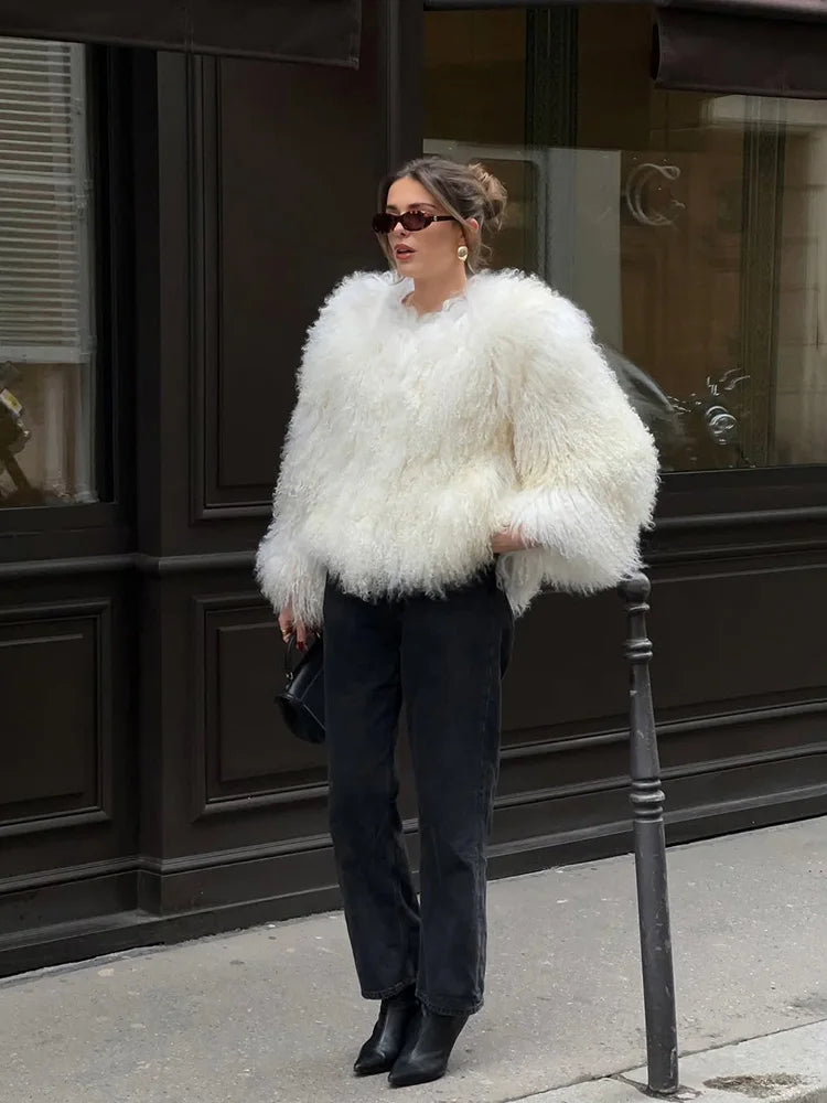 TARUXY Cappotto Di Pelliccia Sintetica Donna Inverno 2025 Caldo Design Lusso Street Style Giacca Breve