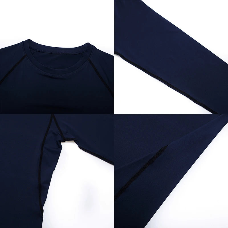 T-shirt da corsa a compressione da uomo Fitness Tight Manica lunga Camicie sportive Allenamento da jogging Top Palestra Abbigliamento sportivo Dry Fit Rashgard