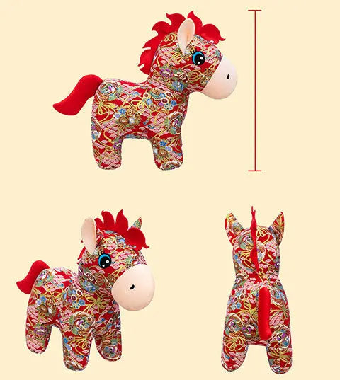 Mascotte Di Capodanno Cavallo Di Peluche 15 20 cm Panno Cavallo Decorazione Per La Famiglia Atmosfera Per Le Vacanze