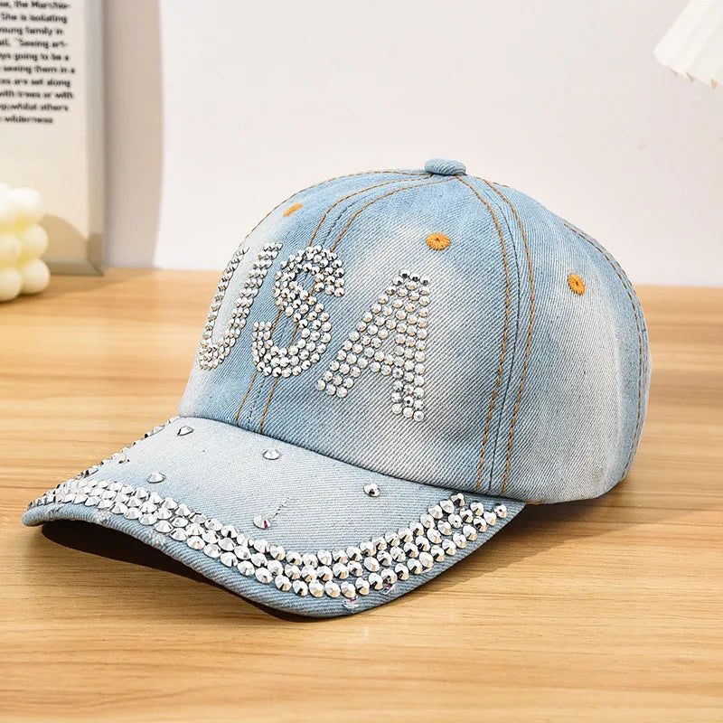Cappellino Da Baseball Con Diamanti Y2K Motivo Stelle Regolabile Chiusura Posteriore Unisex Design Casual Moda Quotidiana