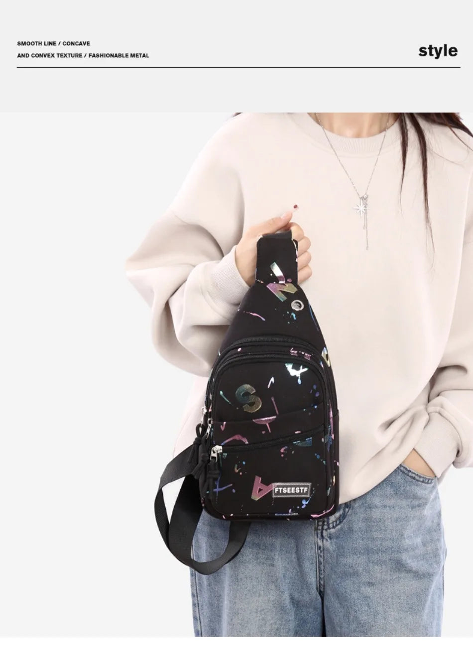Nuova Borsa Da Petto Per Donna Leggera Con Tracolla Multistrato E Pratica Per Smartphone