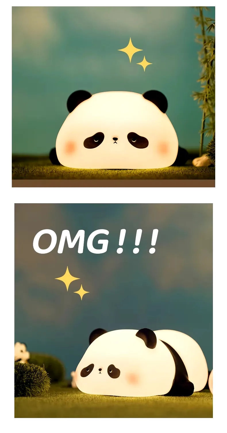 Lampada Notturna Panda Ricaricabile con Sensore Touch Silicone Dimmerabile Led per Comodino per Bambini Regalo