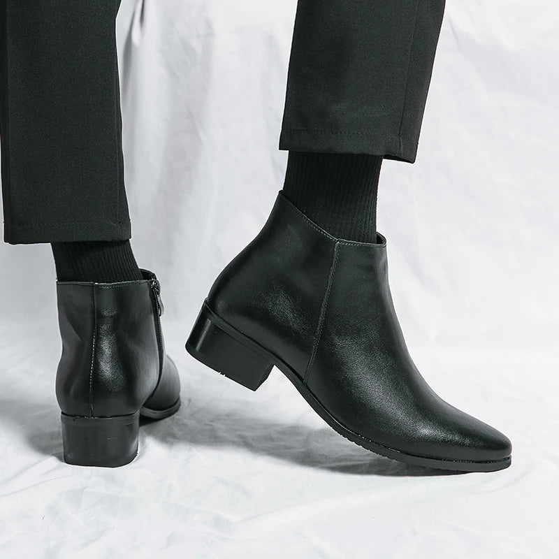 Scarpe Da Uomo Stivaletti Chelsea Impermeabili In Pelle Casual E Business Retrò Mocassini Classici