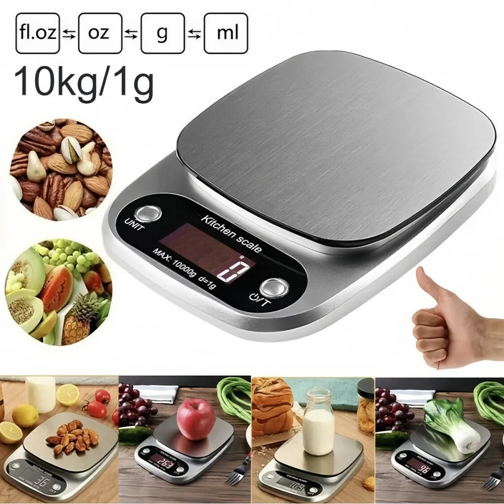 Bilancia Da Cucina Digitale 10 Kg Alta Precisione Con Display LCD Portatile Per Cibo Gioielli Cuochi Appassionati