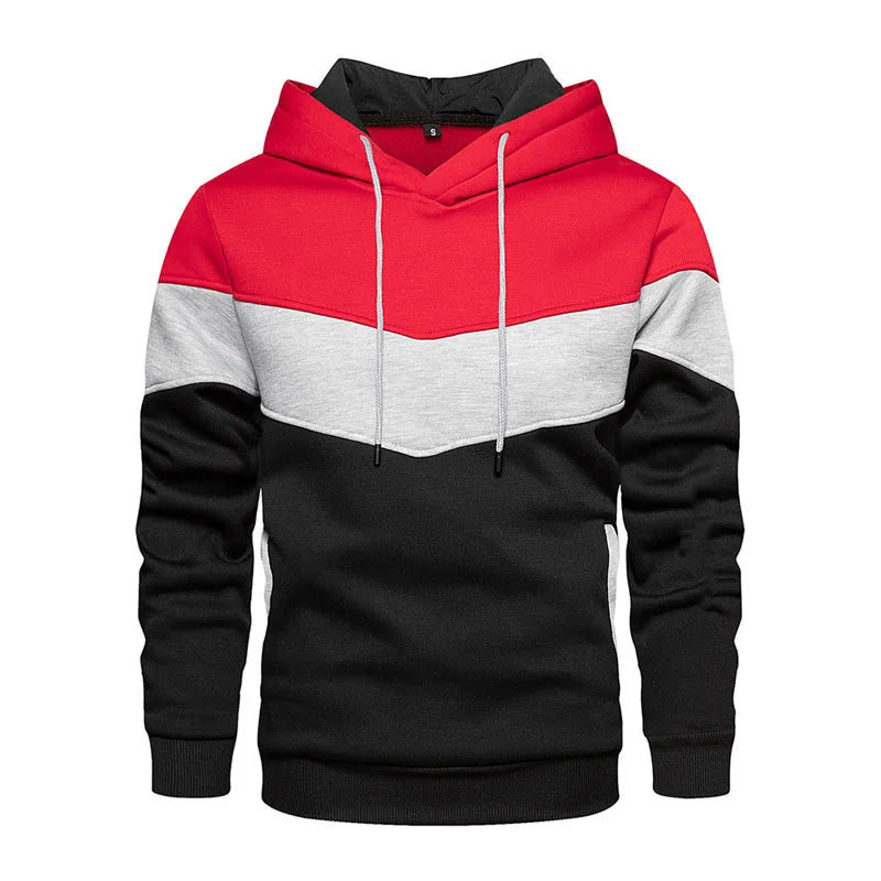 Felpa Con Cappuccio Patchwork Uomo Termica In Pile Autunno Inverno Abbigliamento Sportivo Casual Esterno Moda Di Strada