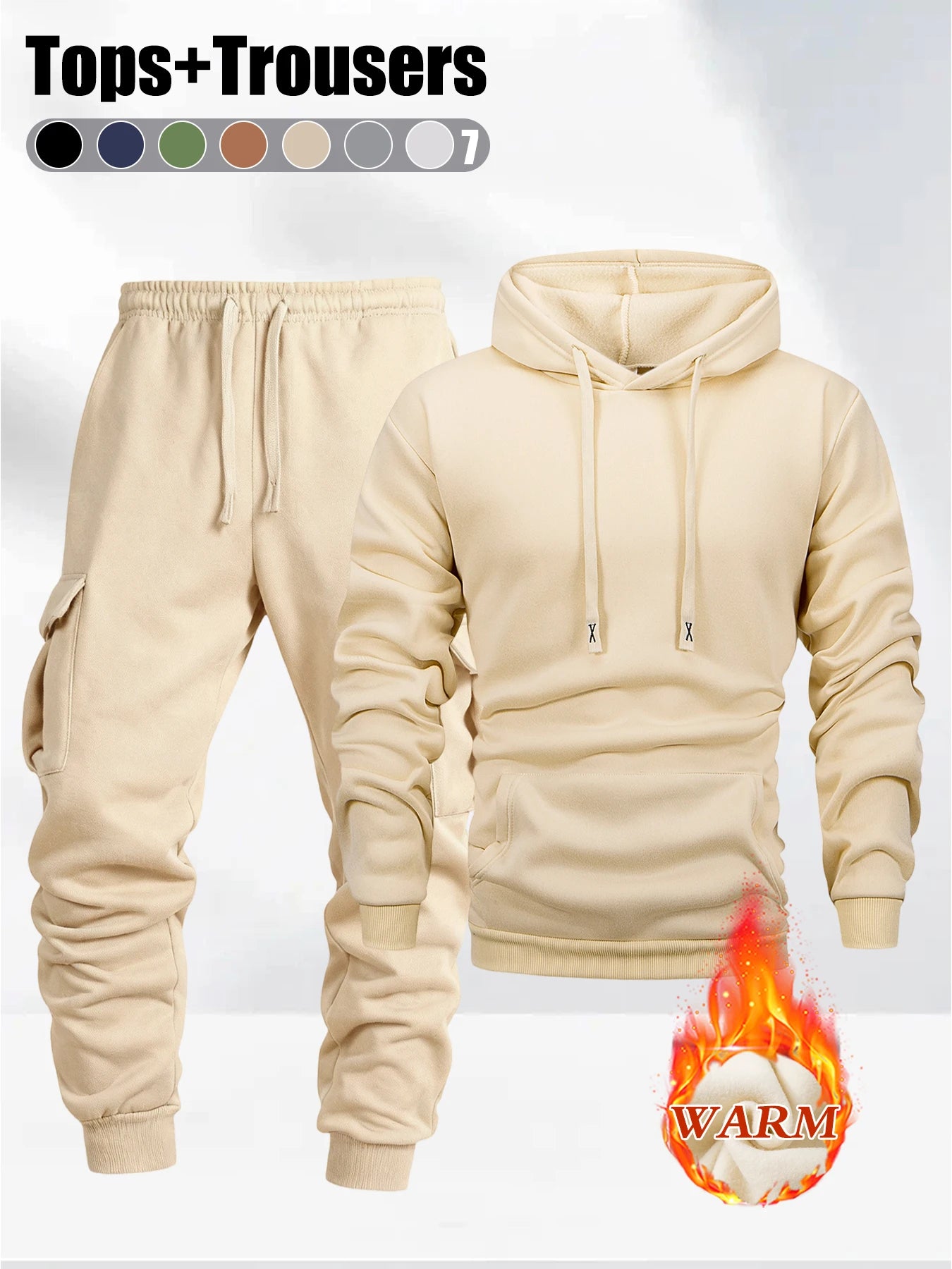 Set Autunno Inverno Da Uomo 2 Pezzi Felpa Con Cappuccio E Pantaloni Sportivi Abbigliamento Fitness Casual