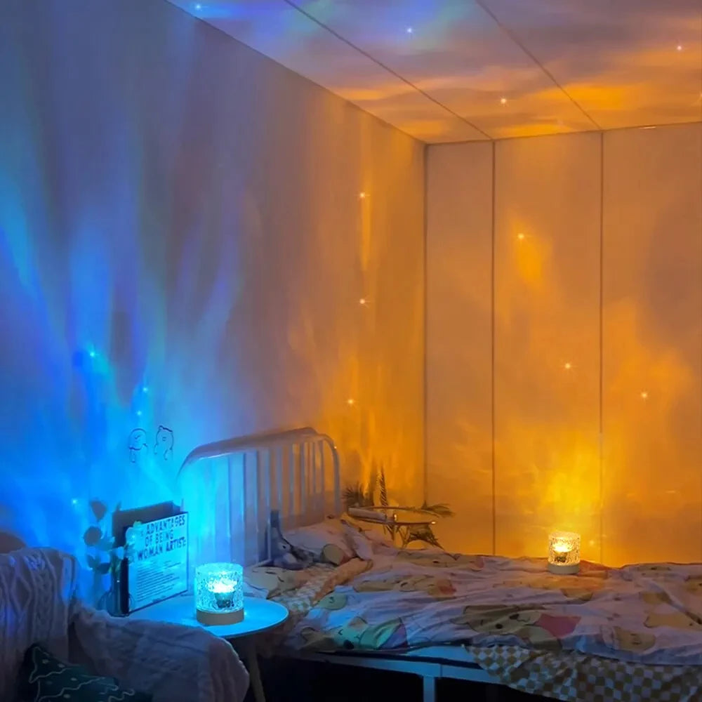 LED Water Ripple Light Luce Notturna in Cristallo RGB Dimmable Lampada da Tavolo Decorazione Casa Regalo Colorato