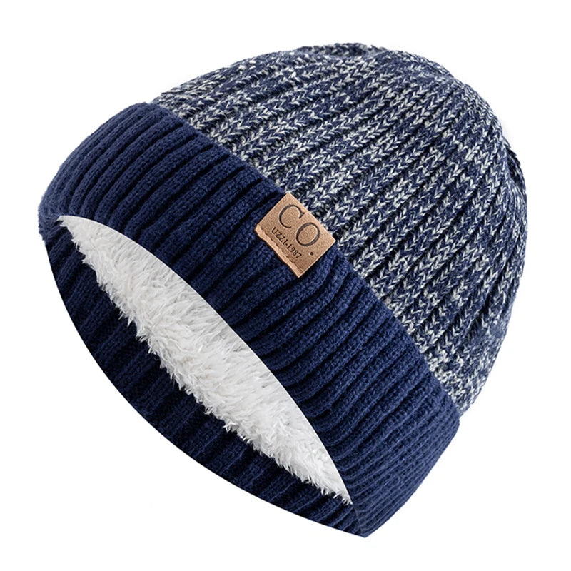 Nuovi Cappelli Invernali Unisex Bicolore Con Fodera In Pelliccia Berretto Caldo Lavorato A Maglia Per Uomo E Donna