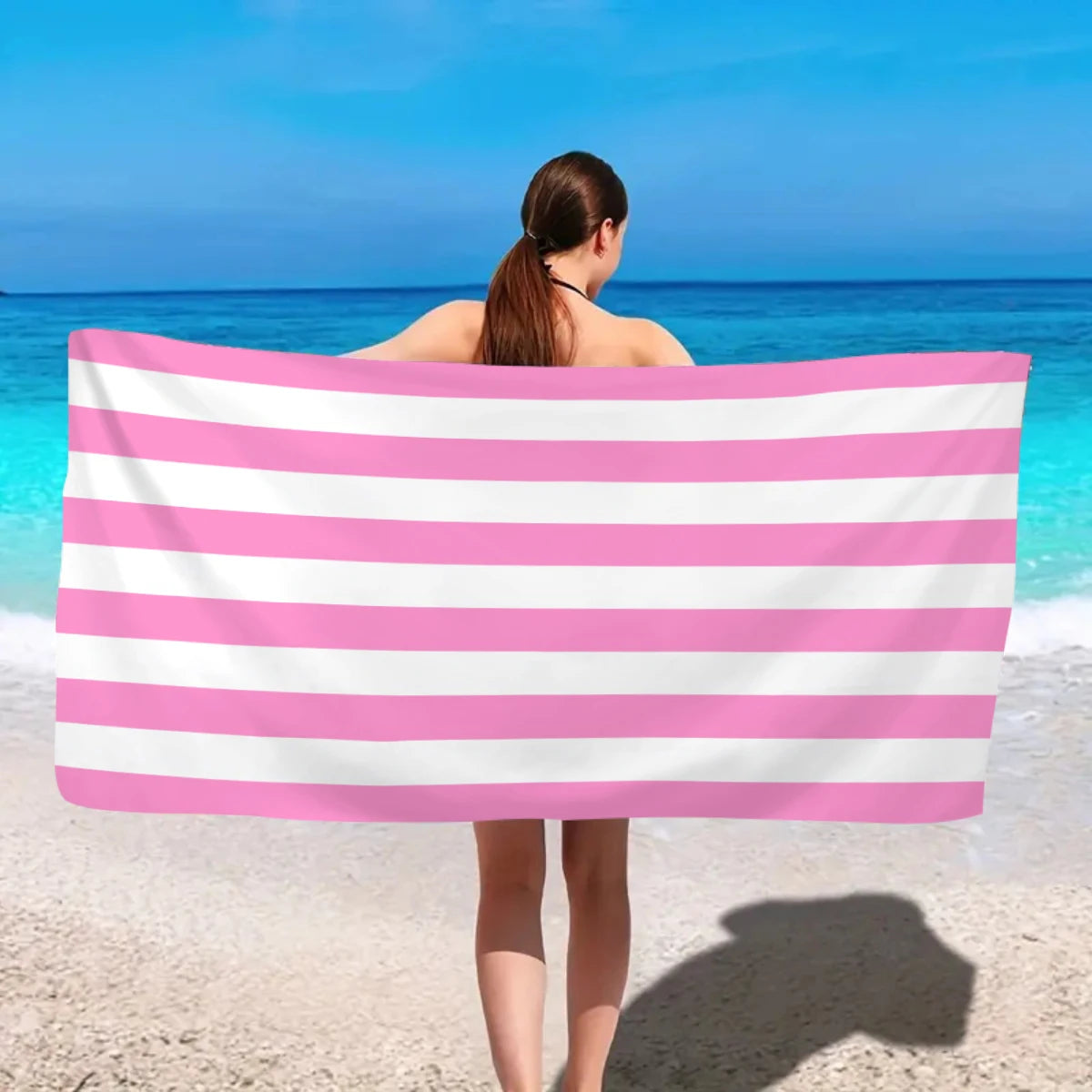 Telo Mare A Righe, Asciugamano In Microfibra Ad Asciugatura Rapida Per Vacanze Spiaggia